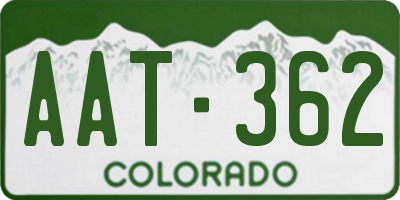 CO license plate AAT362
