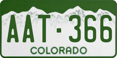 CO license plate AAT366