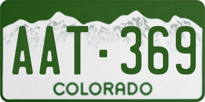 CO license plate AAT369