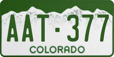 CO license plate AAT377