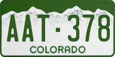 CO license plate AAT378