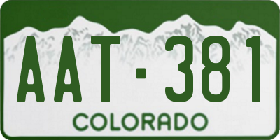 CO license plate AAT381