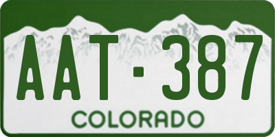 CO license plate AAT387