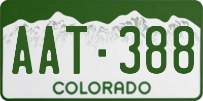 CO license plate AAT388