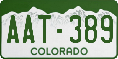 CO license plate AAT389