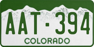 CO license plate AAT394