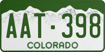 CO license plate AAT398