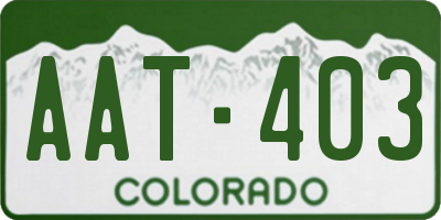 CO license plate AAT403