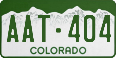 CO license plate AAT404