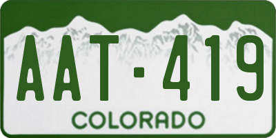 CO license plate AAT419