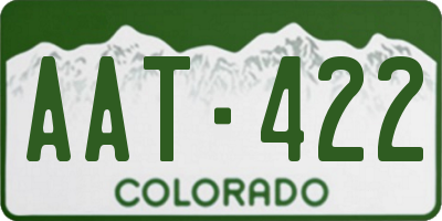 CO license plate AAT422