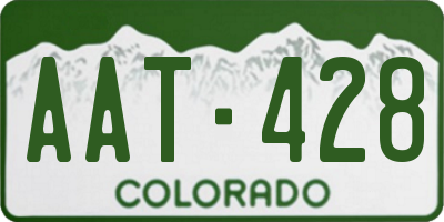 CO license plate AAT428
