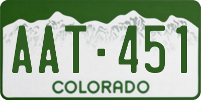 CO license plate AAT451