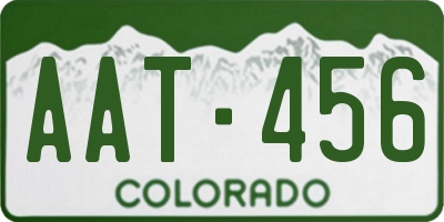 CO license plate AAT456