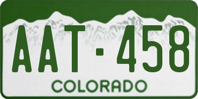 CO license plate AAT458