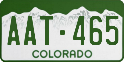 CO license plate AAT465