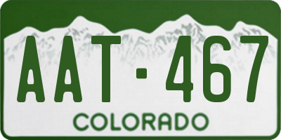 CO license plate AAT467