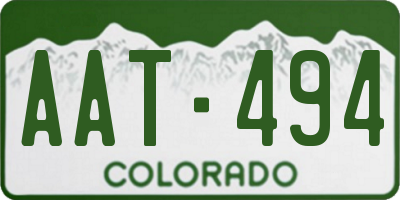 CO license plate AAT494