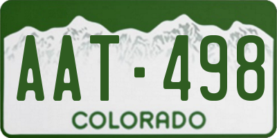 CO license plate AAT498