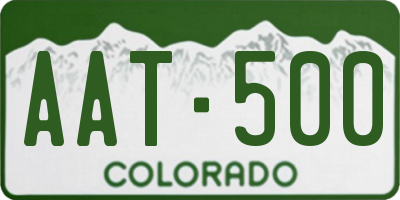 CO license plate AAT500
