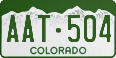 CO license plate AAT504