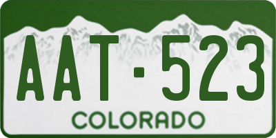 CO license plate AAT523