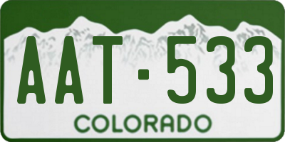 CO license plate AAT533