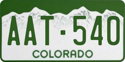 CO license plate AAT540