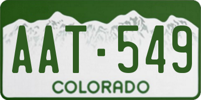 CO license plate AAT549