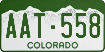 CO license plate AAT558
