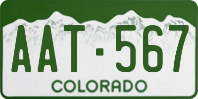 CO license plate AAT567