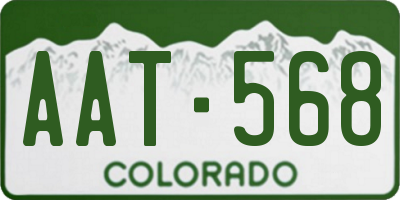 CO license plate AAT568