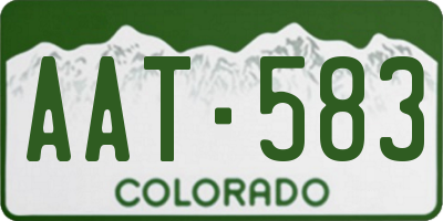 CO license plate AAT583