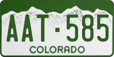 CO license plate AAT585