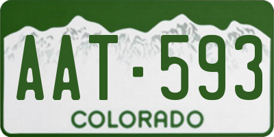 CO license plate AAT593