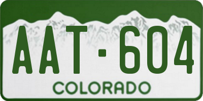 CO license plate AAT604