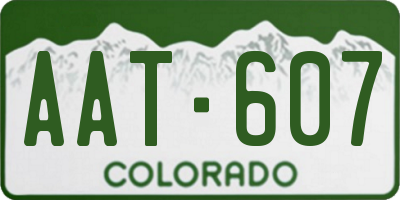 CO license plate AAT607