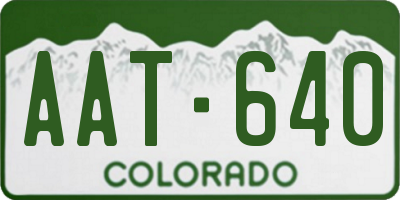 CO license plate AAT640