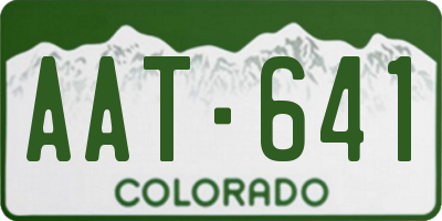 CO license plate AAT641