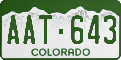 CO license plate AAT643