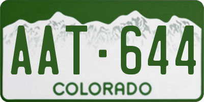 CO license plate AAT644
