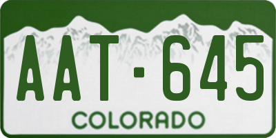 CO license plate AAT645