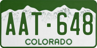 CO license plate AAT648