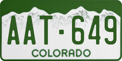CO license plate AAT649