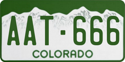 CO license plate AAT666