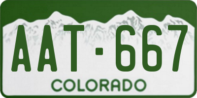 CO license plate AAT667