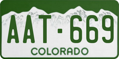 CO license plate AAT669