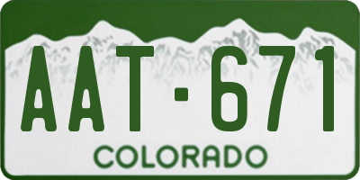 CO license plate AAT671