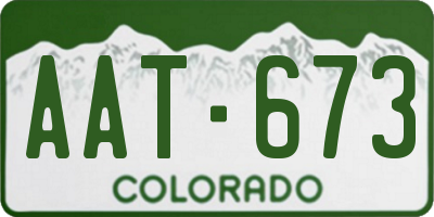 CO license plate AAT673