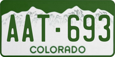 CO license plate AAT693